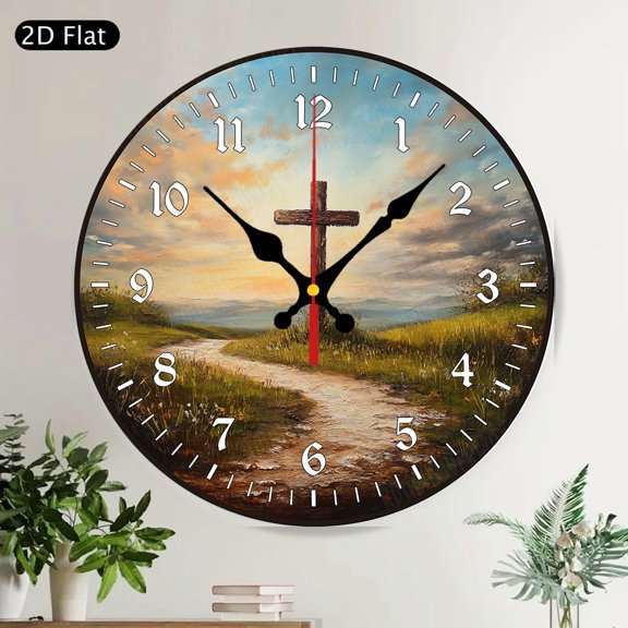 Blue Gnome Shalom Winter Holiday Rustic Round Wall Clock Silent Non-Ticking