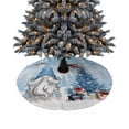 thumbnail image 1 of Blue Gnomes Christmas Christmas Tree Skirt 48 Inches Large Christmas Skirt Tree, Xmas Tree Birds Winter Snowflake Tree Skirt Christmas Decorations for Fireplace Party Holidays Indoor Outdoor, 1 of 7