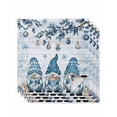 thumbnail image 1 of Blue Gnomes Christmas Cloth Napkins Set of 4 Reusable Dinner Napkins, Xmas Balls Tree Snowflake Wooden Cocktail Napkin Washable Table Napkins for Wedding/Holiday Party/Baby Shower 20"x20", 1 of 7