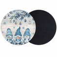 thumbnail image 1 of Blue Gnomes Christmas Coasters Set of 2, Absorbent Coasters for Drinks, Xmas Ball Snowflake Gifts Botanical Winter Coaster for Desk Coffee Table Protection, Home Decor House Warming Gifts 4", 1 of 8