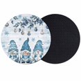thumbnail image 1 of Blue Gnomes Christmas Coasters Set of 2, Absorbent Coasters for Drinks, Xmas Balls Tree Snowflake Wooden Coaster for Desk Coffee Table Protection, Home Decor House Warming Gifts 4", 1 of 8