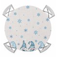 thumbnail image 1 of Blue Gnomes Christmas Round Tablecloth for 55-60 Inch Tables,Fitted Table Cover with Elastic Edge,Blue Winter Snowflake Xmas Tree Rustic Waterproof Outdoor Table Cloth Protector for Patio Dinner, 1 of 9