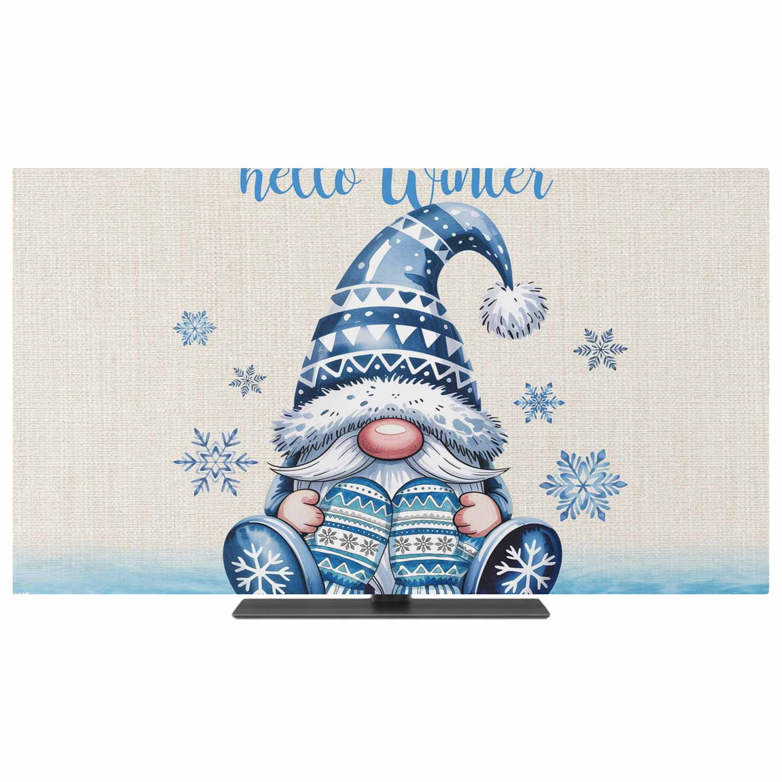 Blue Gnomes Christmas TV Dust Cover,Stretchable TV Screen Desktop ...