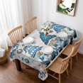 thumbnail image 1 of Blue Gnomes Christmas Table Cloth Waterproof Tablecloths, Xmas Ball Snowflake Gifts Botanical Winter Tablecloth Dining Table Cover for Kitchen Party Tabletop Outdoor, Rectangle Tablecloth 52x70 Inch, 1 of 9