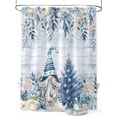 thumbnail image 1 of Blue Gnomes Small Stall Shower Curtain, Waterproof Shower Curtains for Bathroom, Christmas Eucalyptus Xmas Poinsettia Wood Grain Washable Fabric Cloth Bath Curtain for Bathtub with Hooks 36x78 Inches, 1 of 6