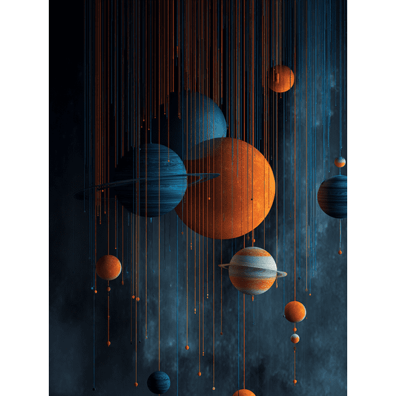 Blue Gold Abstract Circles Canvas Wall Art，Modern Decor for Living Room Bedroom Hallway Bar