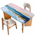 Blue Gold Abstract Fitted Rectangle Tablecloth 24