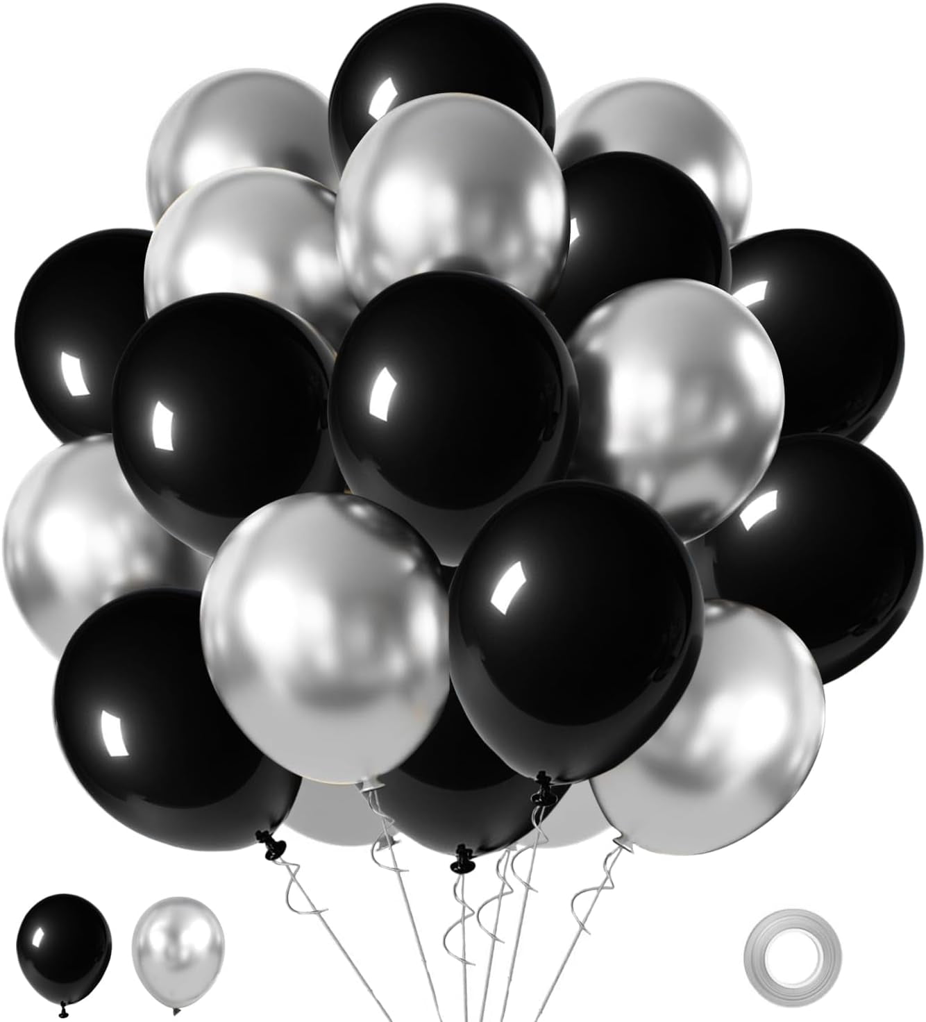 65-Pc Pink Gold Confetti Balloon Kit – 12 Inch Latex Balloons With Ribbons For Parties - View #2
