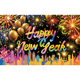 Blue Gold Black Happy 2025 New Year Christmas Backdrop Banner New Year