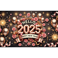 Blue Gold Black Happy 2025 New Year Christmas Backdrop Banner New Year