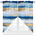 thumbnail image 1 of Blue Gold Graffiti Swag Curtain Valance for Windows, Abstract Street Art Window Treatments Short Swag Topper for Kitchen Windows Bathroom Bedroom, 36"x45", 1 of 8