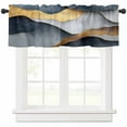thumbnail image 1 of Blue Gold Gray Marble Valances for Windows Farmhouse Kitchen Curtains Valances Rod Pocket Valance Curtains for Kitchen Windows Modern Abstract Mountain Art Window Valances for Bathroom 54"x18", 1 of 6