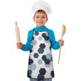 thumbnail image 1 of Blue Gold Hexagon Marble Kids Aprons for Girls and Boys,Adjustable Neck Strap Toddler Aprons for Kids Cooking Baking, 1 of 6
