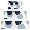 thumbnail image 1 of Blue Gold Hexagon Marble Kitchen Rugs Sets Of 3,Kitchen Runner Rugs Non Skid Washable,Decorative Kitchen Floor Mats for Kitchen,Sink,Laundry,17"x30"+ 17"x47" + 17"x59", 1 of 6