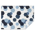 thumbnail image 1 of Blue Gold Hexagon Marble Rectangle Tablecloth 60"x84",Waterproof Polyester Rectangle Table Cloth, Wipeable Spillproof Polyester Tablecloth for Dining, Camping, Indoor and Outdoor, 1 of 5