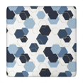 thumbnail image 1 of Blue Gold Hexagon Marble Square Fitted Tablecloth with Elastic Edge,Square Table Cover,Washable Elastic Table Cover for Home Kitchen Party Decor 34"x34", 1 of 6