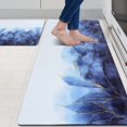 thumbnail image 1 of Blue and Gold Kitchen Rugs Set 2 PCS Anti Fatigue Non Skid Mats Waterproof Cushioned Kitchen Sink Mats Padded Kitchen Mats for Standing Floor, Laundry, Bathroom, Office, 1 of 6