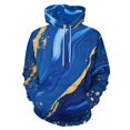 thumbnail image 1 of Blue Gold Marble Art(2)-1 Men's Women Vintage 3D Hooded Sweatshirt - All-Season Loose Fit Streetwear, 1 of 6