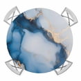 thumbnail image 1 of Blue Gold Marble Elastic Fitted Round Table Cover Abstract Modern Texture Waterproof Outdoor Tablecloth for Holiday Party, Picnic, Patio & Dining Fits Tables Up to 36"-44", 1 of 8