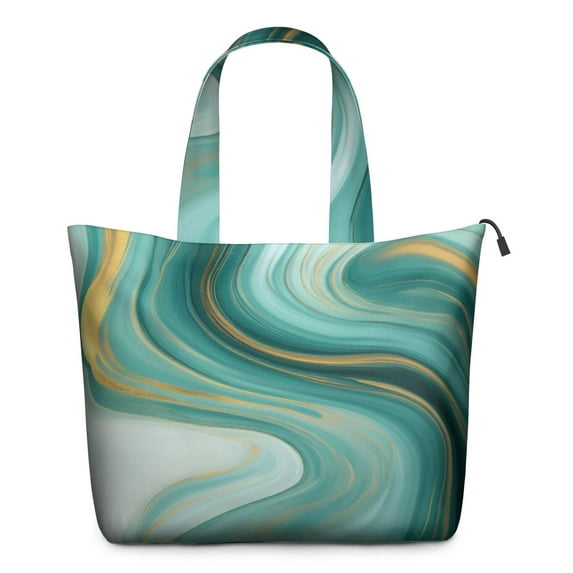 Blue and Gold Marble Flow Veins Pattern Travel Tote Bags for Women Carry On,Large Weekender Bags for Women Travel,Multi Functional Duffle Bag for Work,Shopping,Sports