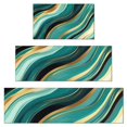thumbnail image 1 of Blue and Gold Marble Glitter Streaks Pattern Kitchen Rugs Sets Of 3,Kitchen Runner Rugs Non Skid Washable,Decorative Kitchen Floor Mats for Kitchen,Sink,Laundry,17"x30"+ 17"x47" + 17"x59", 1 of 6