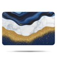 thumbnail image 1 of Blue and Gold Marble Glitter Waves Pattern Bathroom Rugs Mat,Non Slip Microfiber Bathroom Rug,Rubber Backing,Soft Bathroom Mats for Bathroom Floor,Tub and Shower,17x27in(43x68cm), 1 of 5