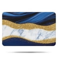 thumbnail image 1 of Blue and Gold Marble Glitter Waves Pattern Bathroom Rugs Mat,Non Slip Microfiber Bathroom Rug,Rubber Backing,Soft Bathroom Mats for Bathroom Floor,Tub and Shower,17x27in(43x68cm), 1 of 4