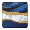 thumbnail image 1 of Blue and Gold Marble Glitter Waves Pattern Square Fitted Tablecloth with Elastic Edge,Square Table Cover,Washable Elastic Table Cover for Home Kitchen Party Decor 34"x34", 1 of 6