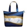 thumbnail image 1 of Blue and Gold Marble Glitter Waves Pattern Travel Tote Bags for Women Carry On,Large Weekender Bags for Women Travel,Multi Functional Duffle Bag for Work,Shopping,Sports, 1 of 5