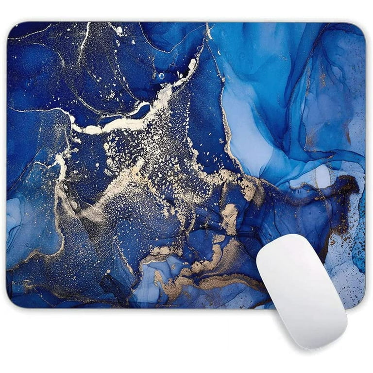 Blue Gold Marble Mouse Pad Gaming Mouse Mat with Custom Design Square Waterproof Mouse Pad Non Slip Rubber Base MousePads for Office Home Laptop Travel 9.5 x7.9 x0.12 Inch Walmart