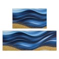 thumbnail image 1 of Blue and Gold Marble Pattern Anti Fatigue Kitchen Rugs Set Of 2, Non Slip Washable Decorative Floor Mats for Kitchen Sink Laundry, 17"x30" and 17"x47", 1 of 6