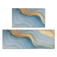 thumbnail image 1 of Blue and Gold Marble Pattern Anti Fatigue Kitchen Rugs Set Of 2, Non Slip Washable Decorative Floor Mats for Kitchen Sink Laundry, 17"x30" and 17"x47", 1 of 6