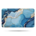 thumbnail image 1 of Blue Gold Marble Pattern Bathroom Rugs Mat,Non Slip Microfiber Bathroom Rug,Rubber Backing,Soft Bathroom Mats for Bathroom Floor,Tub and Shower,17x30in(43x75cm), 1 of 4