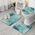 thumbnail image 1 of Blue Gold Marble Pattern Bathroom Rugs Sets 3 Piece,Toilet Cover Set,Absorbent Non Slip Bathroom Mats Sets with U-Shaped Contour Rug Toilet Rug Set, 1 of 5