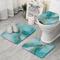 thumbnail image 1 of Blue Gold Marble Pattern Bathroom Rugs Sets 3 Piece,Toilet Cover Set,Absorbent Non Slip Bathroom Mats Sets with U-Shaped Contour Rug Toilet Rug Set, 1 of 5