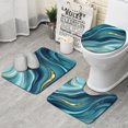 thumbnail image 1 of Blue Gold Marble Pattern Bathroom Rugs Sets 3 Piece,Toilet Cover Set,Absorbent Non Slip Bathroom Mats Sets with U-Shaped Contour Rug Toilet Rug Set, 1 of 5
