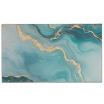 Blue Gold Marble Pattern Door Rugs,Washable Non Slip Door Mats Indoor,Decorative Door Mats,Entry Mat Indoor for Entrance,Bedroom,Kitchen,Bathroom,17"x30"