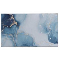Blue Gold Marble Pattern Door Rugs,Washable Non Slip Door Mats Indoor,Decorative Door Mats,Entry Mat Indoor for Entrance,Bedroom,Kitchen,Bathroom,17"x30"