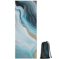 thumbnail image 1 of Blue Gold Marble Pattern Hot Yoga Mat Towel Non Slip for Hot Yoga - Quick-Drying Yoga Mat Cover with 4 Corner Pockets with Travel Bag - Hot Yoga Towel Non Slip 74"x26", 1 of 6
