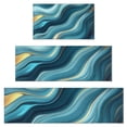 thumbnail image 1 of Blue Gold Marble Pattern Kitchen Rugs Sets Of 3,Kitchen Runner Rugs Non Skid Washable,Decorative Kitchen Floor Mats for Kitchen,Sink,Laundry,17"x30"+ 17"x47" + 17"x59", 1 of 6
