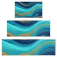 thumbnail image 1 of Blue Gold Marble Pattern Kitchen Rugs Sets Of 3,Kitchen Runner Rugs Non Skid Washable,Decorative Kitchen Floor Mats for Kitchen,Sink,Laundry,17"x30"+ 17"x47" + 17"x59", 1 of 6