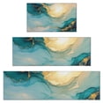 thumbnail image 1 of Blue Gold Marble Pattern Kitchen Rugs Sets Of 3,Kitchen Runner Rugs Non Skid Washable,Decorative Kitchen Floor Mats for Kitchen,Sink,Laundry,17"x30"+ 17"x47" + 17"x59", 1 of 6