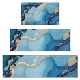 thumbnail image 1 of Blue Gold Marble Pattern Kitchen Rugs Sets Of 3,Kitchen Runner Rugs Non Skid Washable,Decorative Kitchen Floor Mats for Kitchen,Sink,Laundry,17"x30"+ 17"x47" + 17"x59", 1 of 6