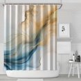 thumbnail image 1 of Blue Gold Marble Pattern Shower Curtain 84"x72" ,Bathroom Decorative Shower Curtains Set with 12 Hooks,Modern Waterproof Washable Shower Curtain, 1 of 6