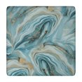 thumbnail image 1 of Blue Gold Marble Pattern Square Fitted Tablecloth with Elastic Edge,Square Table Cover,Washable Elastic Table Cover for Home Kitchen Party Decor 34"x34", 1 of 6