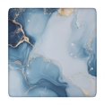 thumbnail image 1 of Blue Gold Marble Pattern Square Fitted Tablecloth with Elastic Edge,Square Table Cover,Washable Elastic Table Cover for Home Kitchen Party Decor 34"x34", 1 of 6