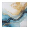 thumbnail image 1 of Blue Gold Marble Pattern Square Fitted Tablecloth with Elastic Edge,Square Table Cover,Washable Elastic Table Cover for Home Kitchen Party Decor 36"x36", 1 of 6
