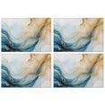 thumbnail image 1 of Blue Gold Marble Pattern Summer Placemats Table Placemats Set Of 4-Linen Kitchen Washable Placemats Table Mats 11.8"x17.7" Non-Slip Heat Resistant, 1 of 6