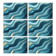 thumbnail image 1 of Blue Gold Marble Pattern Summer Placemats Table Placemats Set Of 6-Linen Kitchen Washable Placemats Table Mats 11.8"x17.7" Non-Slip Heat Resistant, 1 of 5