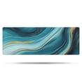 thumbnail image 1 of Blue and Gold Marble Shimmer Waves Pattern Bathroom Rugs Mat,Non Slip Microfiber Bathroom Rug,Rubber Backing,Soft Bathroom Mats for Bathroom Floor,Tub and Shower,47x17in(120x43cm), 1 of 4